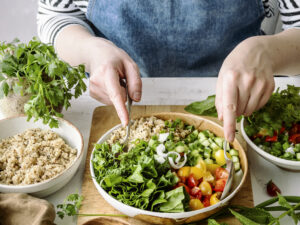 Preparing plant-based recipe idea